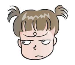 cute little girl with hair tied sticker #14468990