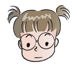 cute little girl with hair tied sticker #14468992