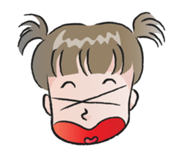 cute little girl with hair tied sticker #14468993
