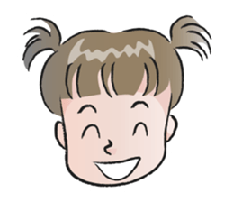 cute little girl with hair tied sticker #14468994