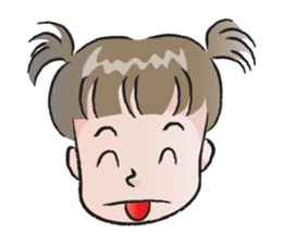 cute little girl with hair tied sticker #14468995