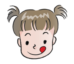 cute little girl with hair tied sticker #14468996
