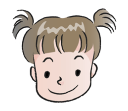 cute little girl with hair tied sticker #14468997