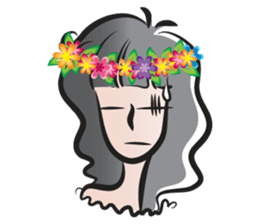 Girl wearing garlands sticker #14470999
