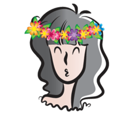 Girl wearing garlands sticker #14471000