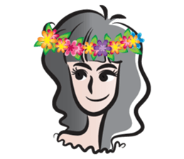 Girl wearing garlands sticker #14471002