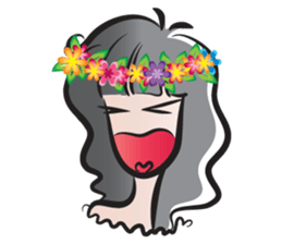 Girl wearing garlands sticker #14471003