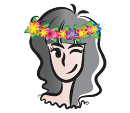 Girl wearing garlands sticker #14471008