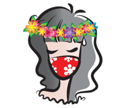 Girl wearing garlands sticker #14471009