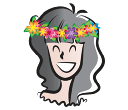 Girl wearing garlands sticker #14471011