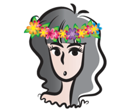 Girl wearing garlands sticker #14471014