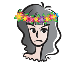 Girl wearing garlands sticker #14471016
