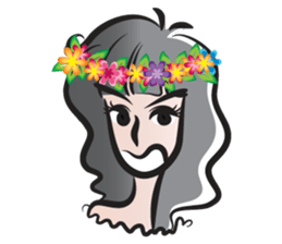 Girl wearing garlands sticker #14471017