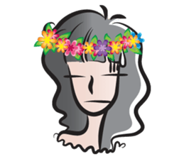 Girl wearing garlands sticker #14471019