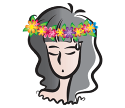 Girl wearing garlands sticker #14471027