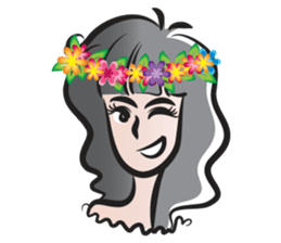 Girl wearing garlands sticker #14471029