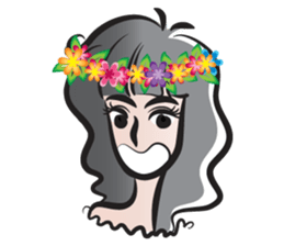 Girl wearing garlands sticker #14471032