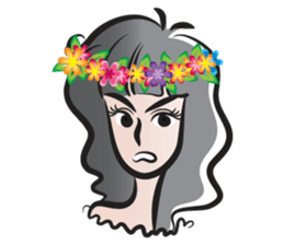 Girl wearing garlands sticker #14471034