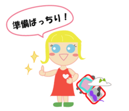 overseas trip of girl with blue eyes sticker #14472318