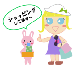 overseas trip of girl with blue eyes sticker #14472328