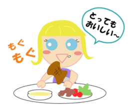 overseas trip of girl with blue eyes sticker #14472329