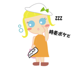 overseas trip of girl with blue eyes sticker #14472330
