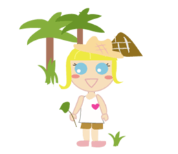 overseas trip of girl with blue eyes sticker #14472333