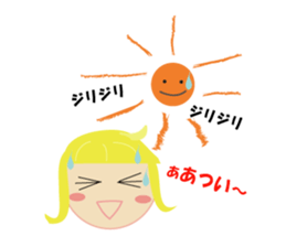 overseas trip of girl with blue eyes sticker #14472337