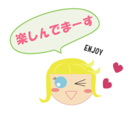 overseas trip of girl with blue eyes sticker #14472338