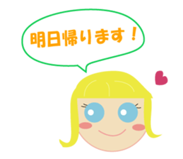 overseas trip of girl with blue eyes sticker #14472346
