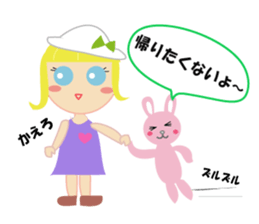 overseas trip of girl with blue eyes sticker #14472348