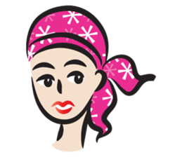 pink scarf girl sticker #14474518