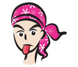 pink scarf girl sticker #14474519