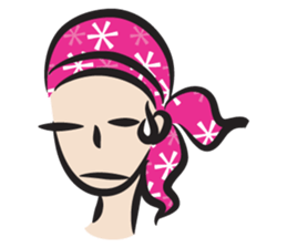 pink scarf girl sticker #14474520