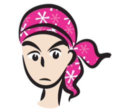pink scarf girl sticker #14474521