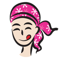 pink scarf girl sticker #14474522