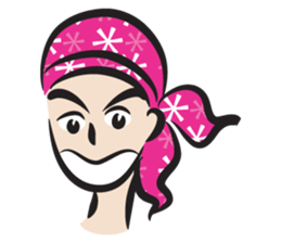 pink scarf girl sticker #14474523