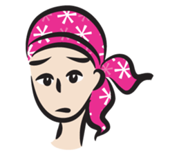 pink scarf girl sticker #14474524