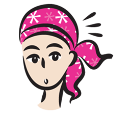 pink scarf girl sticker #14474525