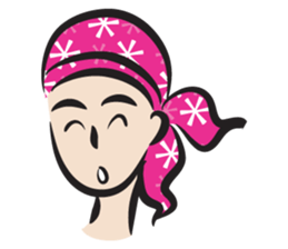 pink scarf girl sticker #14474526