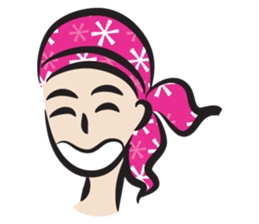 pink scarf girl sticker #14474527