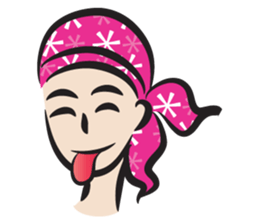 pink scarf girl sticker #14474529