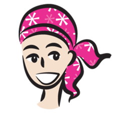 pink scarf girl sticker #14474530