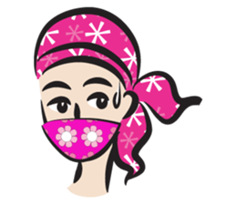 pink scarf girl sticker #14474532
