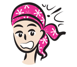 pink scarf girl sticker #14474534