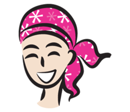 pink scarf girl sticker #14474535