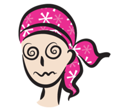 pink scarf girl sticker #14474536