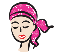 pink scarf girl sticker #14474538