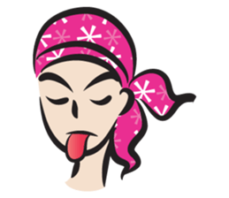 pink scarf girl sticker #14474539