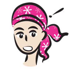 pink scarf girl sticker #14474541
